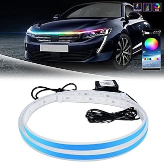 Car Hood Led Strip 1.8M (70 inch) Multicolors Dynamic Car Led Hood Light Strip for Car SUV Engine Cover APP Control Car Engine Cover Decoration Headlight Strip