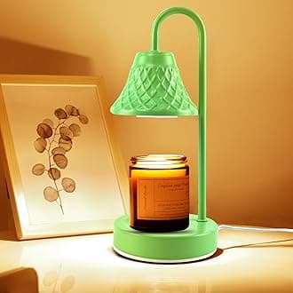 Candle Warmer Lamp with Timer Dimmer: Electric Candles Light with 2 Bulbs for Home Decor - Birthday Christmas Gifts Wax Melt Warmers(Green)