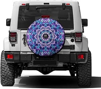 Foruidea Bohemian Style Mandala Print Spare Tire Cover with Backup Camera Hole Wheel Tire Cover Fit Trailer, RV, SUV and Many Vehicle 17inch