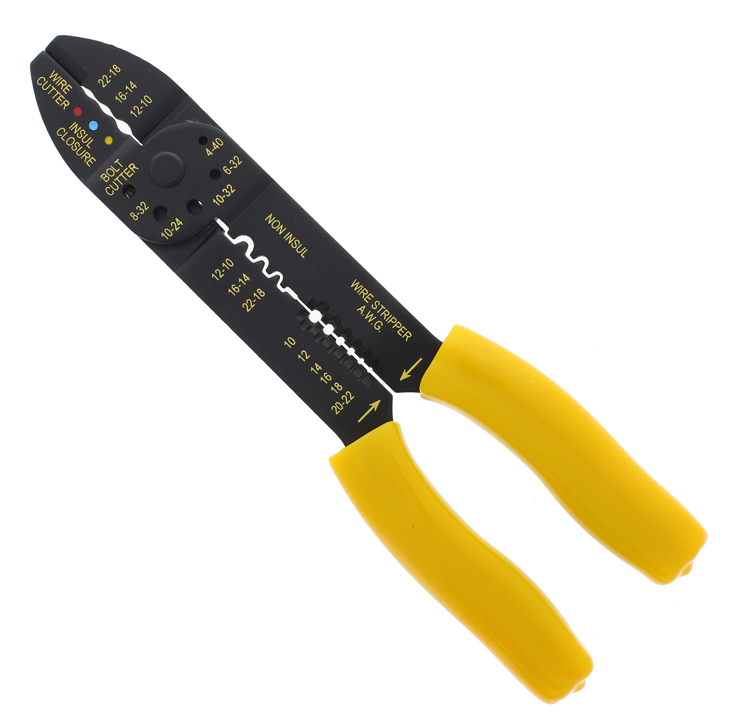 IDEAL Electrical 45-778 Multi-Crimp Strip Tool - High Leverage Pivot Wire Crimper & Stripper with Crimping Nests, Textured Grip