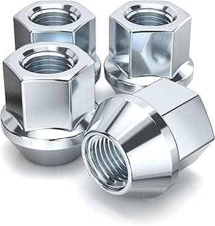 White Knight 1306-14S Zinc Finish 12mm x 1.25 Thread Size Open End Bulge Acorn Lug Nut, (Pack of 4)