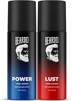 Beardo Power & Lust Perfume Body Spray (Set of 2) Get compliments with Long lasting Fougere, Aromatic Deodorant Brand | Christmas gift for men | Gift For Friends | Gift for Men