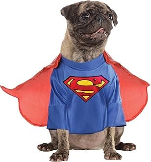 DC Comics Superman Shirt and Cape Pet Costume, As Shown, XL (Neck: 20", Girth: 27", Back: 28")