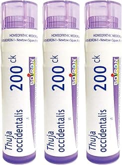 Boiron Thuja Occidentalis 200ck Homeopathic Medicine for Warts - Pack of 3 (240 Pellets)