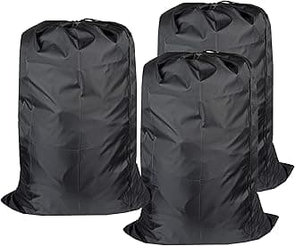 Washable Travel Laundry Bag with Drawstring (3 Pack), Large Dirty Clothes Bag Fit a Laundry Basket or Clothes Hamper, Enough to Hold 4 Loads of Laundry,26x39 inches Black 3