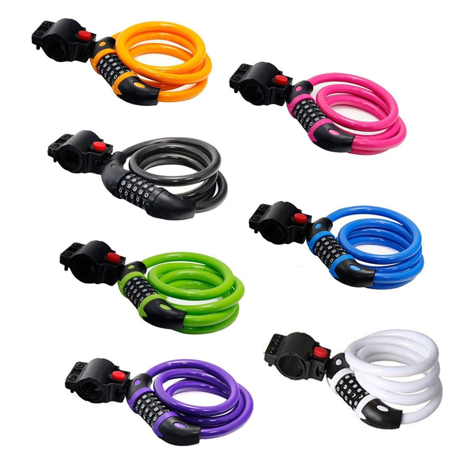 GOFRIEND Bicycle Lock - High Security 5 Digit Combination Coiling Cable Lock, Best for Outdoors, 1.2mx12mm