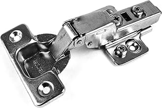 (4 Pieces) Half Overlay Soft Close Frameless Hinges, 110 Degree 6-Ways 3-Cam Adjustment Concealed Kitchen Cabinet Door Hinges