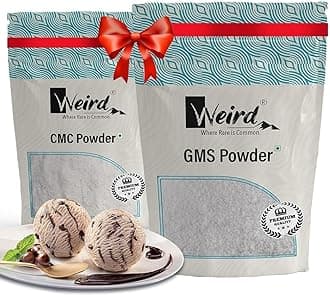 WEIRD Ice Cream Powder Combo CMC and GMS (100GM Each) for Making Soft, Smooth and Creamy Ice Creams, Enhance Your Baked Goods with Our CMC GMS Powder - Perfect For Better Texture & Moisture Retention
