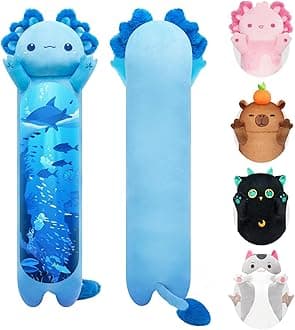 Mewaii Long Body Plush Cute Blue Axolotl Stuffed Animals Soft Plushies, Kitten Kawaii Kids Plush Sleeping Throw Pillow Doll Plush Toys for Kids (20 Inch)