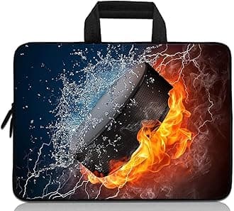 11" 11.6" 12" 12.1" 12.5" inch Laptop Carrying Bag Chromebook Case Notebook Ultrabook Bag Tablet Cover Neoprene Fit Samsung Google Acer HP DELL Lenovo Asus (11 11.6 12.1 12.2 inch, Ice Hockey Fire)