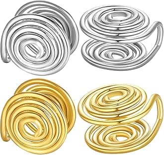 MARSALIA12MM 15MM Pressure Earrings for Keloids, Keloid Earrings Pressure Clip On Earring, Ear Cuff, Stainless Steel Spiral Non-pierced Earrings