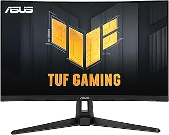 TUF Gaming VG27VH1B 27” Curved Monitor, 1080P Full HD, 165Hz (Supports 144Hz), Extreme Low Motion Blur, Adaptive-sync, FreeSync Premium, 1ms, Eye Care, HDMI D-Sub, Black