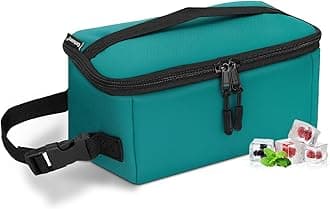 Cerbonny Small Lunch Box for Kids/Adult, Mini Cooler Bag with Buckle Handle, Insulated for Work/School/Travel, Blue