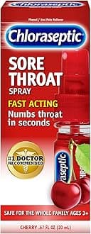 Chloraseptic Travel-Size Sugar-Free Sore Throat Spray, Cherry, Spray Soothes Throat Pain in Seconds, 0.67 Fl Oz