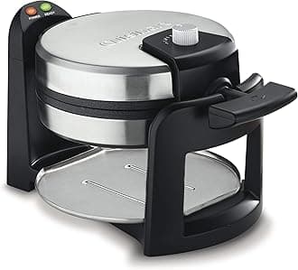 Cuisinart Round Flip Belgian Waffle Maker, 1" thick Belgian-style Waffle, WAF-F30NAS