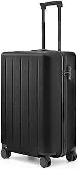 NINETYGOHardside Scratch resistant Luggage, Spinner Suitcases Airline Approved with Wheels for Travel, Lightweight Luggage with TSA Lock, Black, Carry-On-20", Luggage