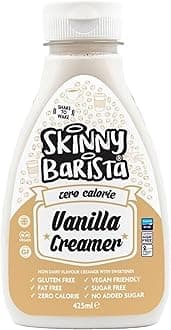 – Skinny Food Co Vanilla Coffee Creamer 425ml - Liquid Coffee Creamer Non-Dairy, Vegan, Fat-Free - Skinny Creamer Sugar Free - For Coffee, Tea, Smoothies, Porridge