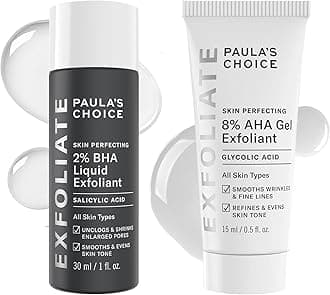 Paula's Choice SKIN PERFECTING 8% AHA Gel Exfoliant & 2% BHA Liquid Duo - Facial Exfoliants for Blackheads, Enlarged Pores, Wrinkles, and Fine Lines w/Glycolic and Salicylic Acid