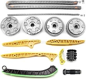 M272 Timing Chain Kit Camshaft Adjusters Replacement for 2006-2011 Mercedes Benz W221 W211 X164 R171 W203 C230 C350 E350 GLK350 ML350 SLK350 GL550 GL450 R350 CLS350 2.5L 3.0L 3.5L 5.5L