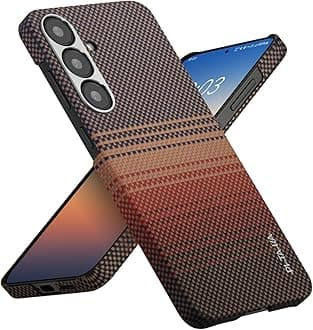 pitaka for S25 Plus Case, 6.7 Inch, Compatible with MagSafe, Slim & Light Samsung Galaxy S25 Plus Case, 1500D Aramid Fiber Made [Tactile Woven Case - Sunset]