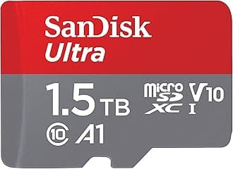 SanDisk Ultra micro SD card + SD adapter 1.5TB (For Android Smartphones and Tablets, Memory card up to 150 MB/s, with A1 App Performance, UHS-I, Class 10, U1)