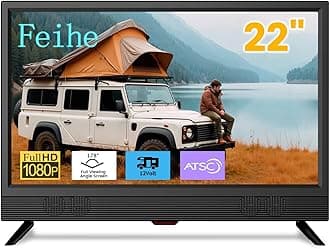 Feihe 22 Inch TV,1080p LED Widescreen HDTV with Digital ATSC Tuners, Flat Screen TV with HDMI/VGA/RCA/USB for Kitchen, RV, Bedroom, Caravan(NO Smart TV)-New Model