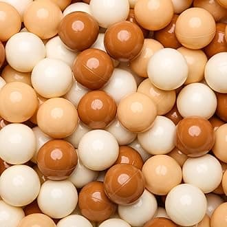 Ball Pit Balls for Toddler, Baby Plastic Playballs Kids Soft Pastel Pelotas Non-Toxic BPA-Free,Cream Coffee+Khaki+White,100 Balls