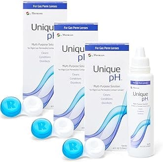 Menicon Unique pH Multi-Purpose Solution + RGP Lens Case. THREE 4 fl oz (120ml) bottles