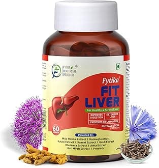 Fytika Fit Liver Detox Supplement with Milk Thistle (60 Tablets) | For Healthy and Strong Liver| Enriched with Milk Thistle, Kalmegh, Kutaki, Curcumin, Bhuiamlaki and Probiotics