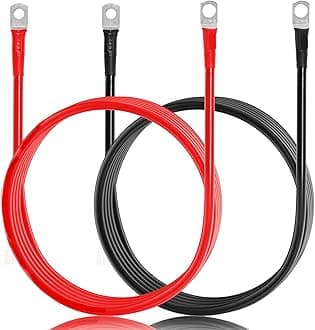 Auxbeam 7FT 7AWG Battery Cables with 0.23" and 0.31" Tinned Copper Ring Terminal Lugs Battery Wires for Switch BA80,GA80,RA80,RA60,AR-800,AR-820,AR-600,RA80 XL,RB80 XL,RA80 X2,AC-1200,RC-800 (RA84)