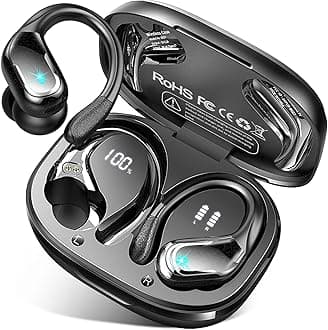 Wireless Earbuds Sport Bluetooth Headphones 5.4, 2025 Bluetooth Earbuds 75Hrs Stereo, 4 HD Mic, Over-Ear Buds with Earhooks ENC Noise Canceling Earphones, IP7 Waterproof Headset for Workout/Running