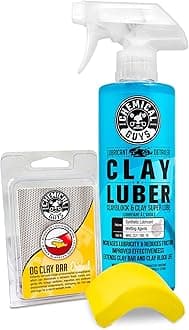 Chemical Guys Clay Bar and Luber Synthetic Lubricant Kit - Light/Medium Duty OG Clay Bar for Removing embedded dirt from Paint, Glass, and Metal, Essential Detailing Accessory - 2 Items