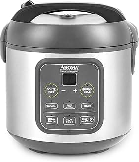 Aroma Housewares Professional 8-Cup (Cooked) / 2Qt. Digital Rice & Grain Multicooker (ARC-994SG), Gray