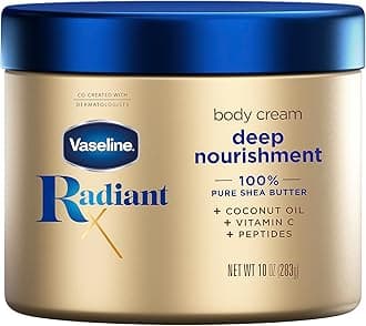 Radiant X Deep Nourishment Body Cream 100% Pure Shea Butter, Coconut Oil, Vitamin C, & Peptides 10 oz