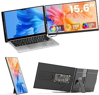 Laptop Screen Extender 15.6 inch, 1080P FHD Detachable Screen, Plug & Play, Screen Extender Portable Laptop for 13"-17.3" Laptops, Compatible with Windows, Mac, Chrome