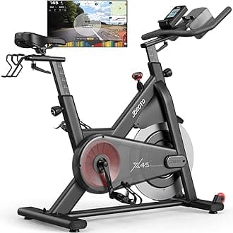 – JOROTO X4S Bluetooth Exercise Bike - Indoor Cycling Bike with Readable Magnetic Resistance and Belt Drive Stationary Bikes (330 Pounds Capacity)
