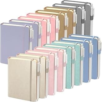 Pocket Small Notebook Journals, 16 Pack (8 Pastel Color) Mini Notebook 3.7x5.7 Journaling Notebooks for Women Men, Hardcover Lined Note Pads with Pens for Work, Business, Travel Journal, Office Supplies
