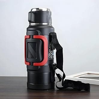 All Weather Thermos Vacuum Insulated Flask Bottle for Tea Coffee Soup Water with Green Tea Infuser - 24 Hours Hot and Cold (1.7 Litre) (Matt Black)