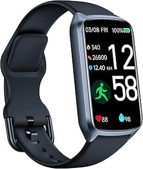 Smart Watches with Blood Oxygen, 24/7 Heart Rate, Stress and Sleep Tracking, 5ATM Waterproof Activity Trackers and Smart Watches with Step Tracker, Pedometer for Women Kids，Space Black