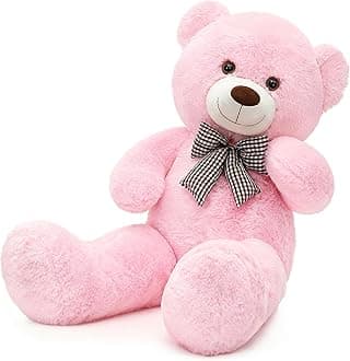 MorisMos Big Pink Teddy Bear, 39 Inch Giant Teddy Bear Stuffed Animals Plush, Soft Large Bears for Girls Girlfriend Birthday Gifts Soft Plush on Baby Shower