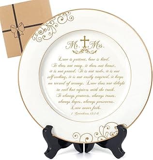 Best Wedding Gifts for Couples Unique 2023-Mr and Mrs Plate with 24k Gold Foil,Newlywed Gifts for Couples,Anniversary Wedding Gift Decoration,Bridal Shower Engagement Gifts,9 Inch Porcelain