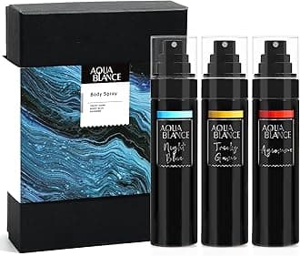 Body Spray For Men, Mens Body Spray, Deodorant For Men Refreshing Fragrance Mist, Pack of 3, Each 3.4 Fl Oz, Tricky Game, Blue, Agiomme