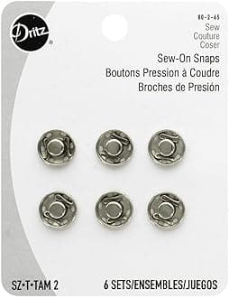 Dritz Sew-On Snaps - Nickel - Size 2-6 Ct.