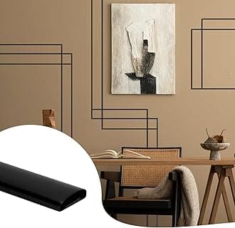 9.8 Ft Peel and Stick Wall Molding Trim, Matte Black Self Adhesive Flexible Trim for Wall, Edges, Borders, Window Frames, Backsplash Tiles, Baseboard & More (W:0.4", T:0.1")