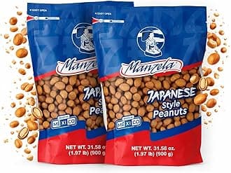 Manzela Japanese Style Peanut Bag with Airtight Closure, 900 G (1.98 Lb), 2 Pack