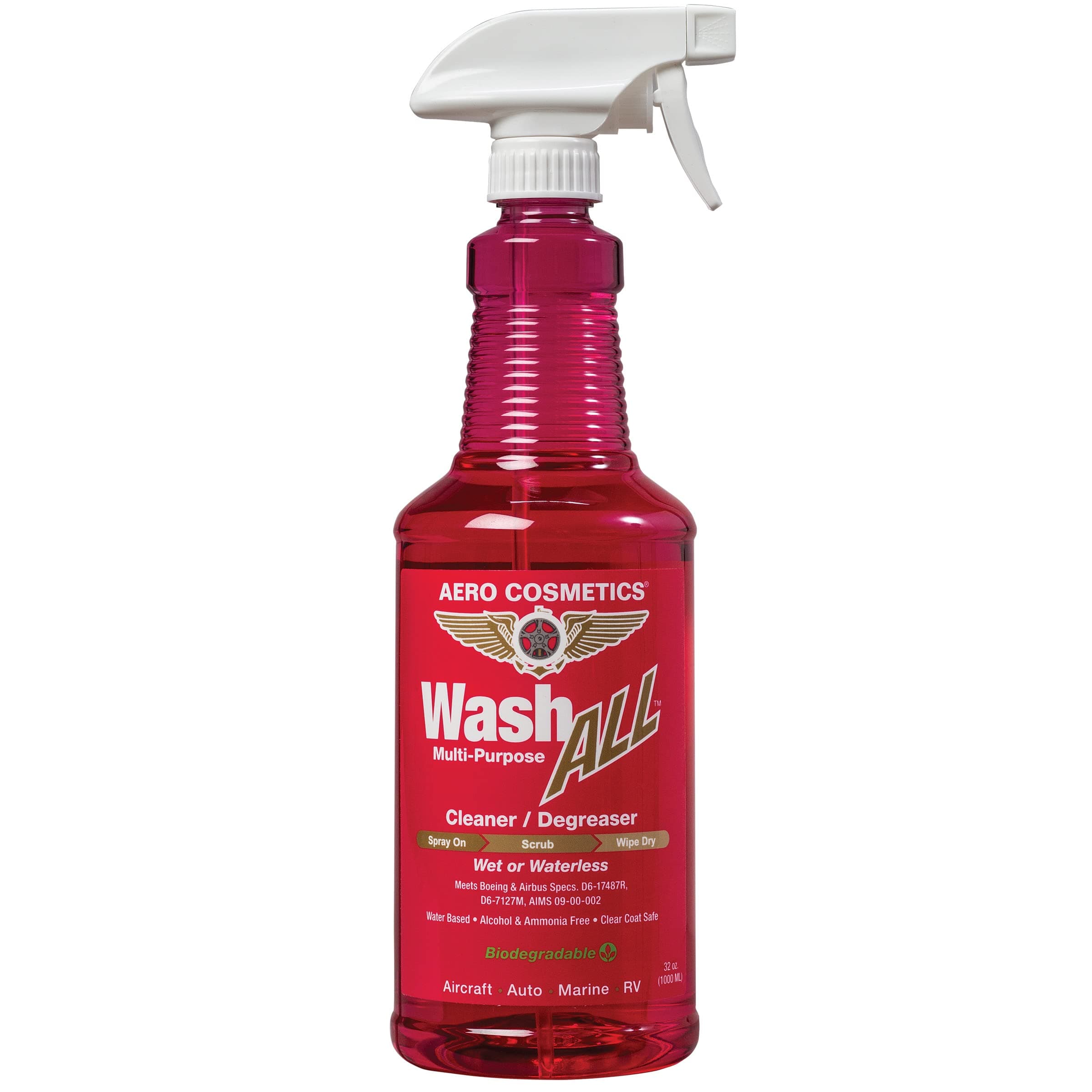 Wash All Multi-Surface, Multi-Purpose Cleaner Degreaser. Kitchen, Bath, Floors, Furniture, Appliances, Home, Car, RV, and Boat