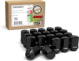 Wheel Accessories Parts 20 Pcs M14x1.5 14x1.5 Thread OEM Factory Style Lug Nuts 1.65" Long Black 7/8" 22mm Hex Fits Jeep Wrangler Gladiator ｜ RAM 1500 1500 Classic ｜ 6509422AA ｜ 611-330