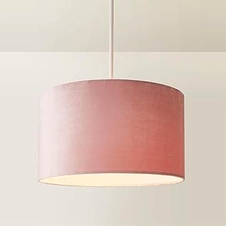 MiniSun | Medium Modern Blush Pink Velvet Drum Light Shade | Lamp Shades, Home Décor & Improvement Essential | 35cm Shade Width