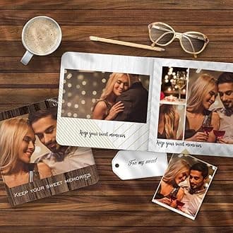 Custom Photo Album Book for Pictures Personalized Your Photograph 3D Printed on Book Best Gift Design Your Own Scrapbook Photo Albums 4 x 4 Inch
