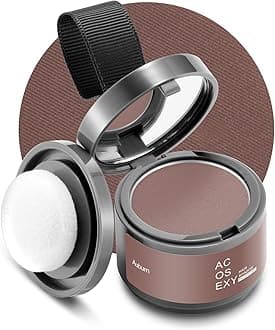 Acosexy Root Touch Up Hair Powder, Instantly Root Cover Up Hairline Shadow Powder,Dark Brown for Thinning Hair for Women Eyebrows, Gray Hair Coverage Touch Up Hair Powder For Men Beard Line,Bald